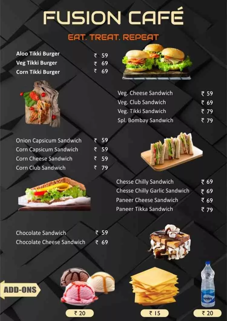 Menu, page 1